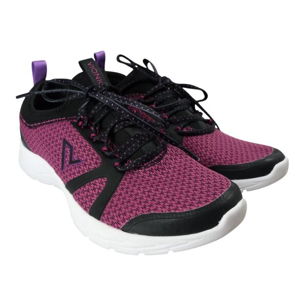Vionic Alma Mesh Purple Comfort Slip On Lace Up Tennis Shoes Size 7 Wide Walking - Picture 1 of 14